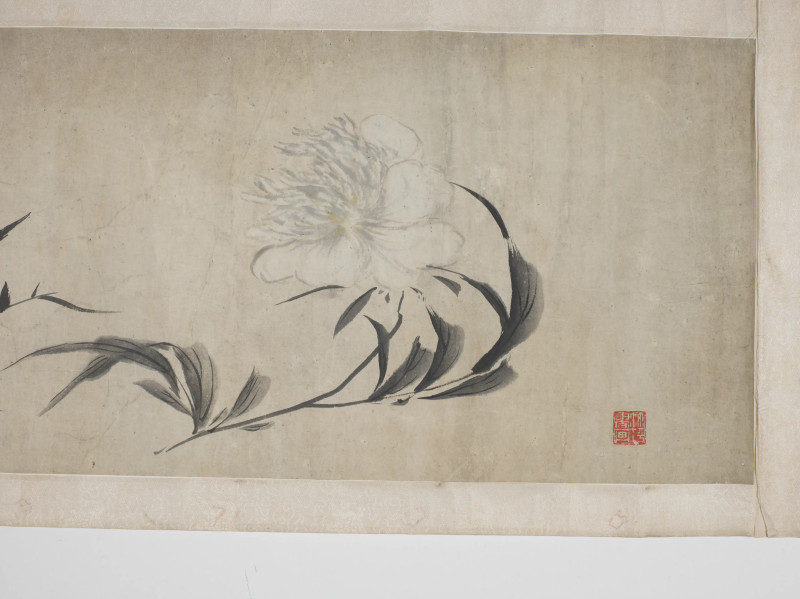 汪恭 1804年作 牡丹奇石图 - 图5
