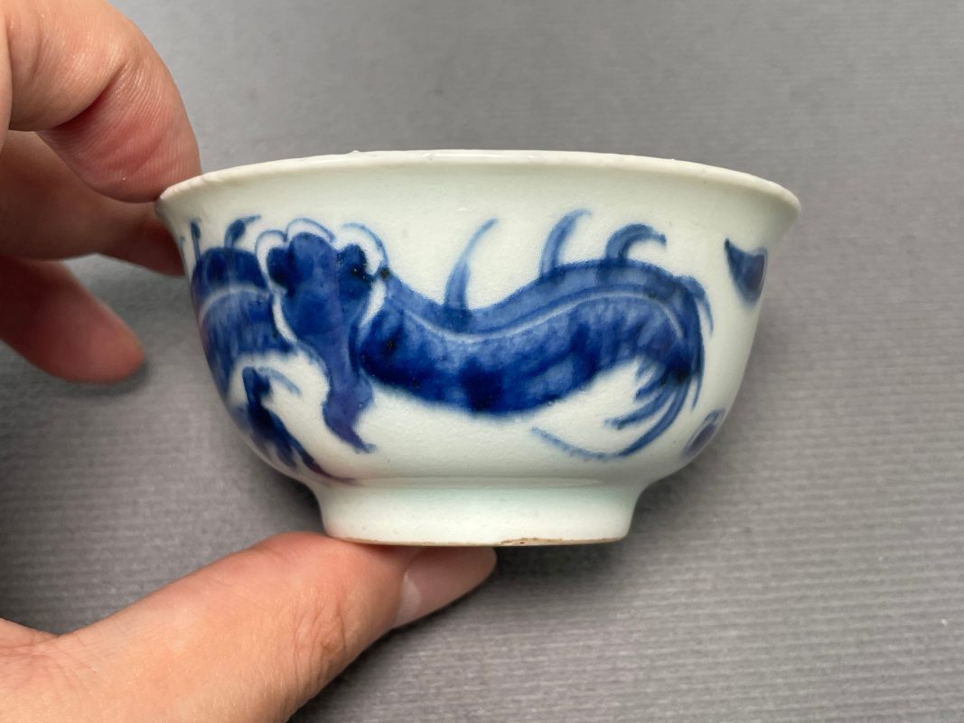 清中期 青花过墙龙纹茶园 - 图9