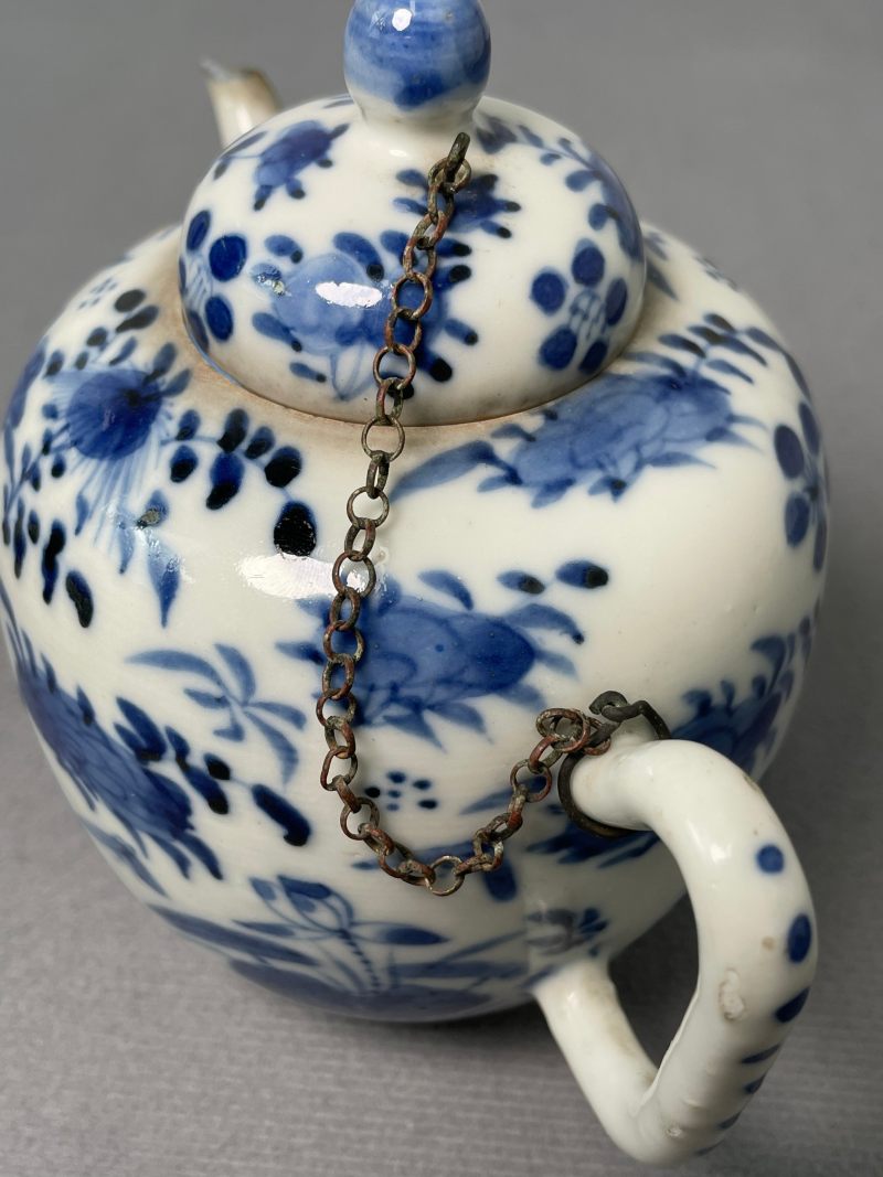 清光绪 青花花鸟纹茶壶 - 图12