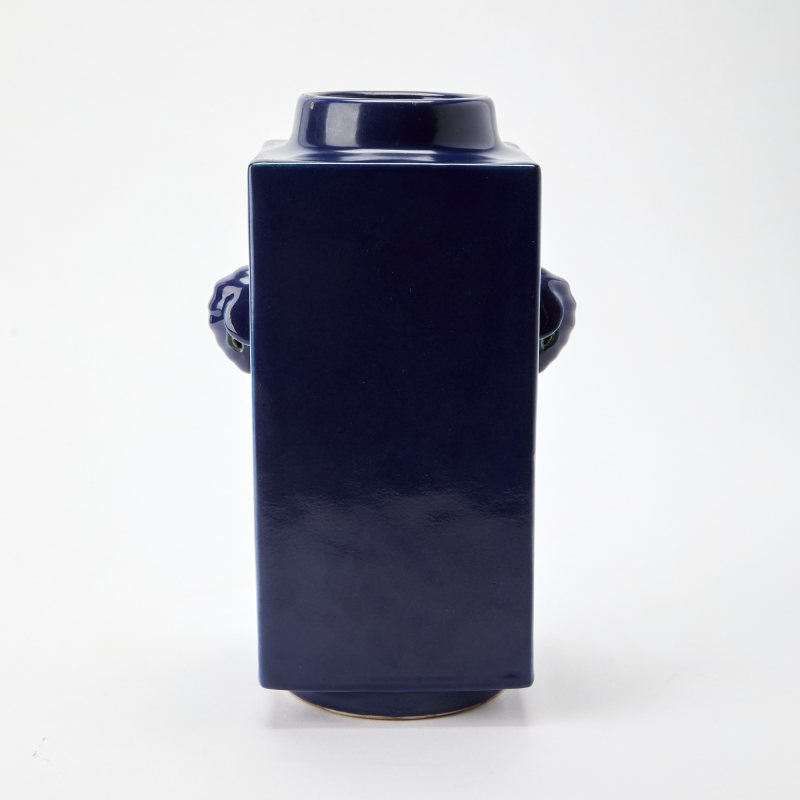 A Chinese Blue Glazed Porcelain Vase, Cong - 图2