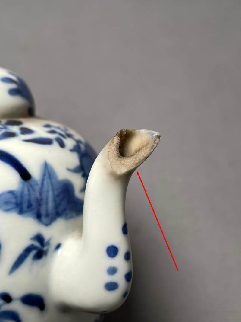 清光绪 青花花鸟纹茶壶 - 图28