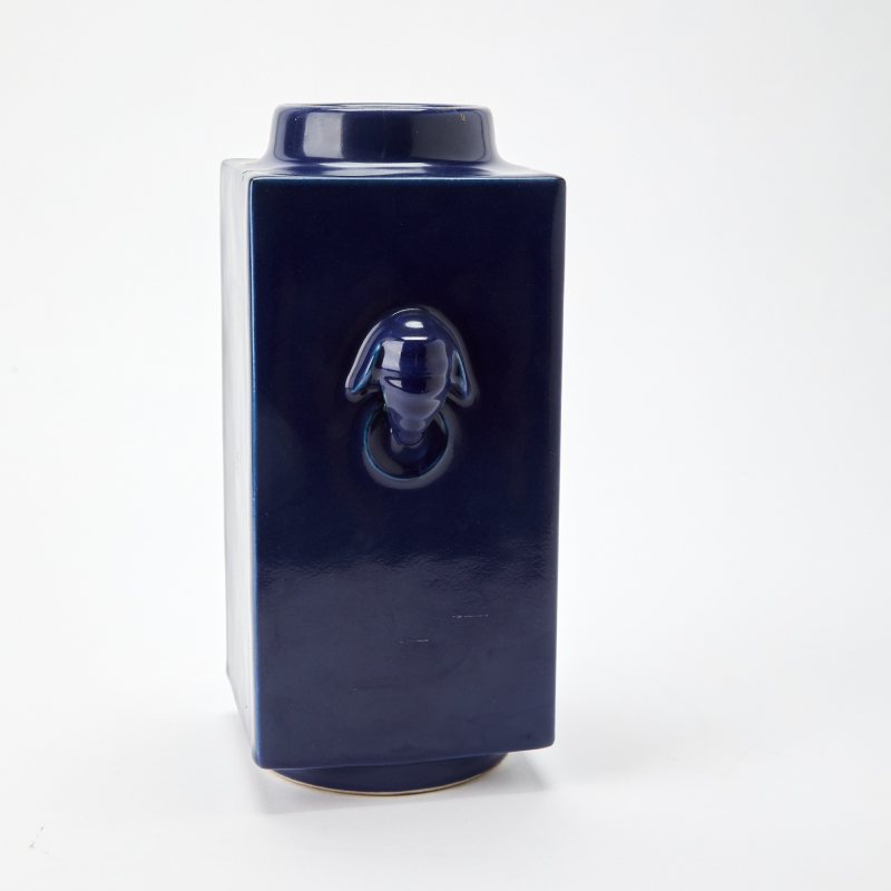 A Chinese Blue Glazed Porcelain Vase, Cong - 图3