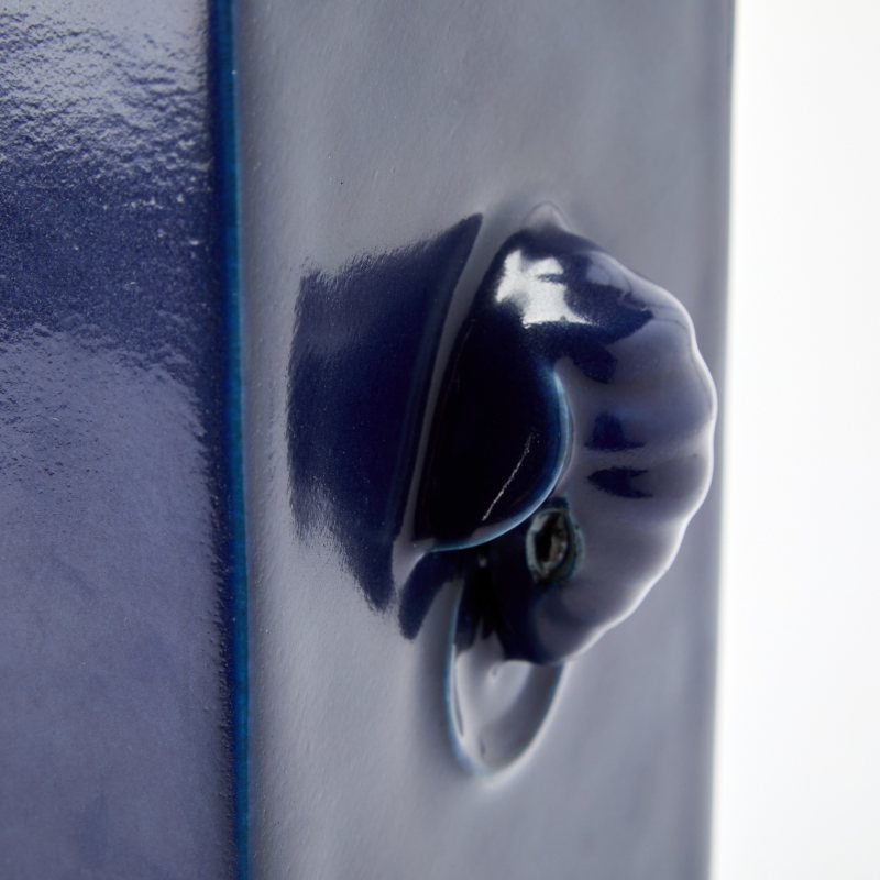 A Chinese Blue Glazed Porcelain Vase, Cong - 图4