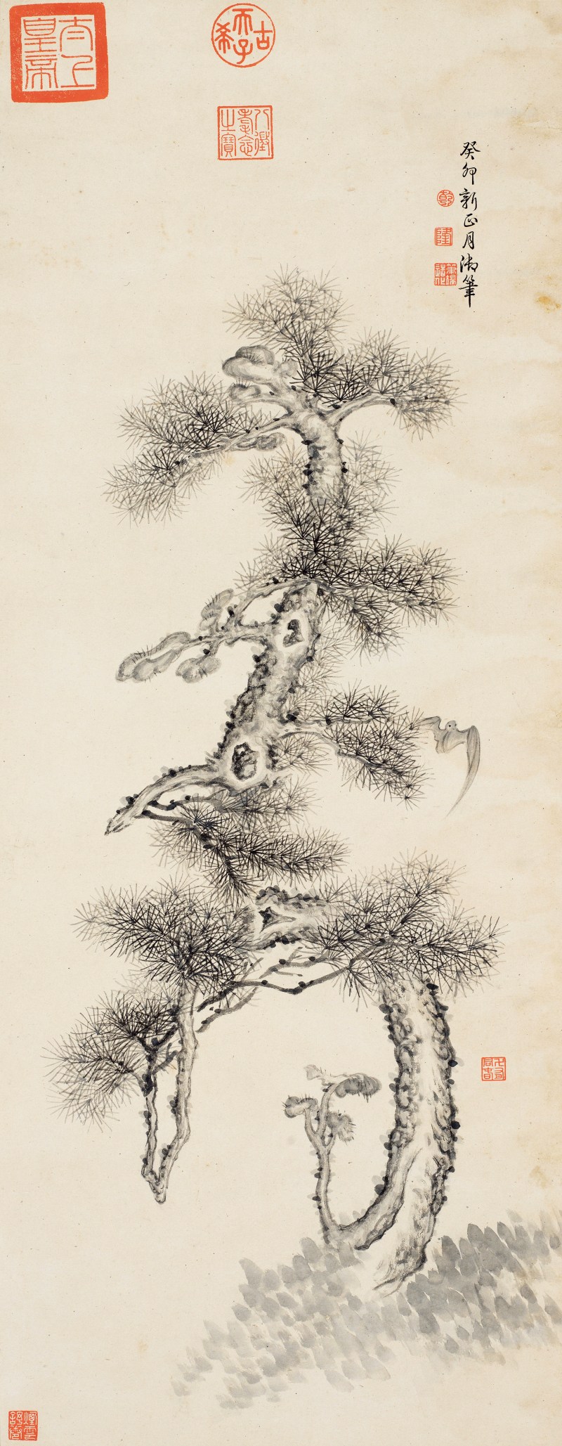 1694年作 乾隆帝 1783年作 御笔松灵福寿图