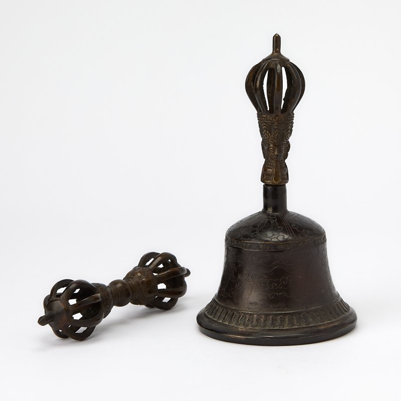 Two Tibetan Bronze Ritual Articles