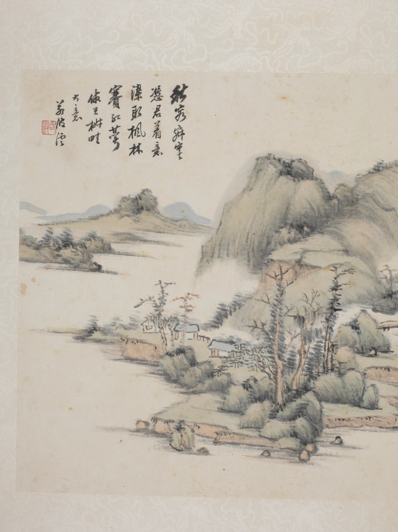 顾沄 1888年画*1989年书 山水八屏 - 图14