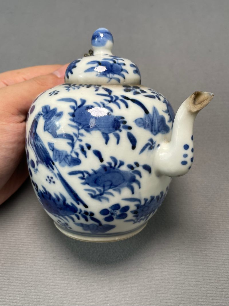 清光绪 青花花鸟纹茶壶 - 图15