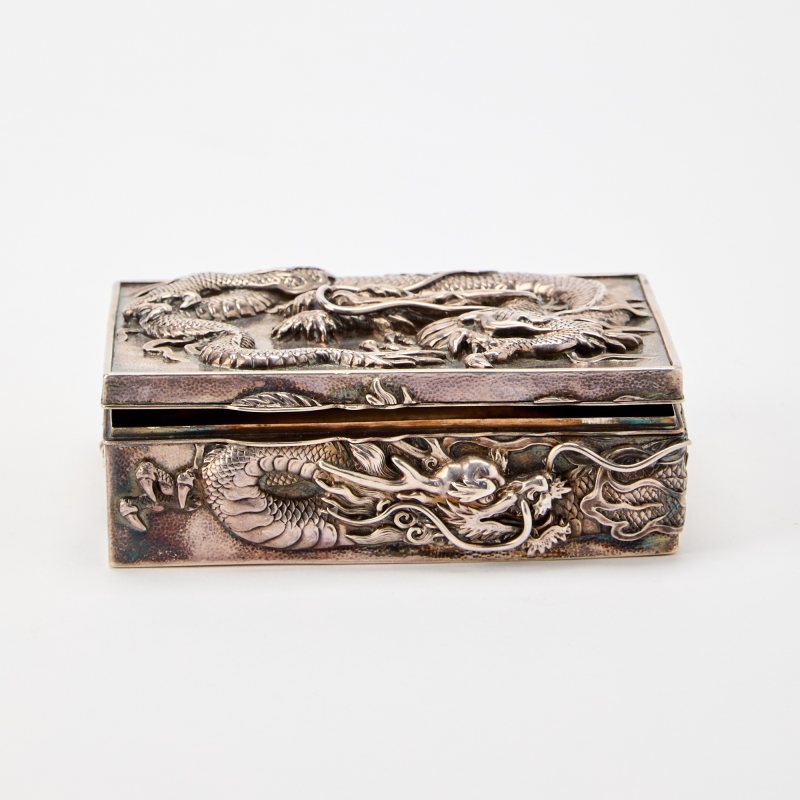 A Japanese Export Silver 'Dragon' Box - 图2