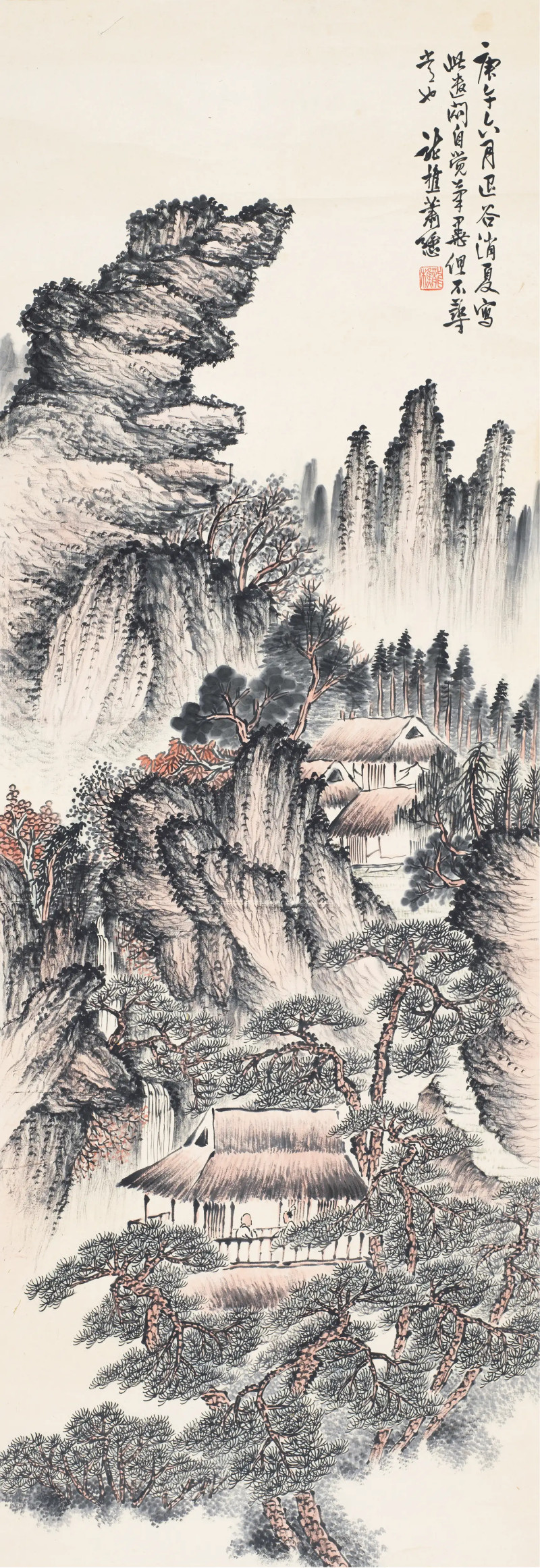 萧愻 1930年作 溪山高隐图 - 图1