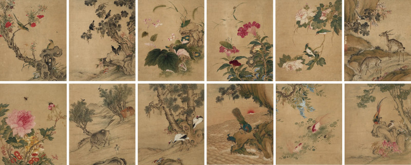 沈铨  花鸟册
