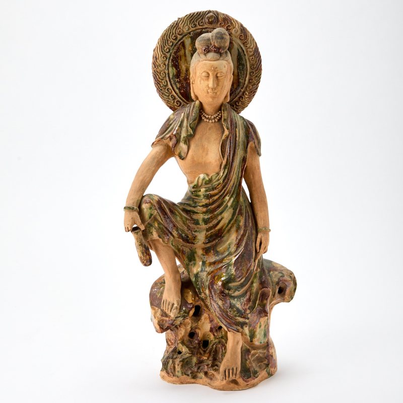 A Chinese Glazed Tilework Figure of Guanyin - 图2