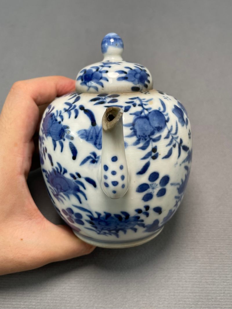 清光绪 青花花鸟纹茶壶 - 图16