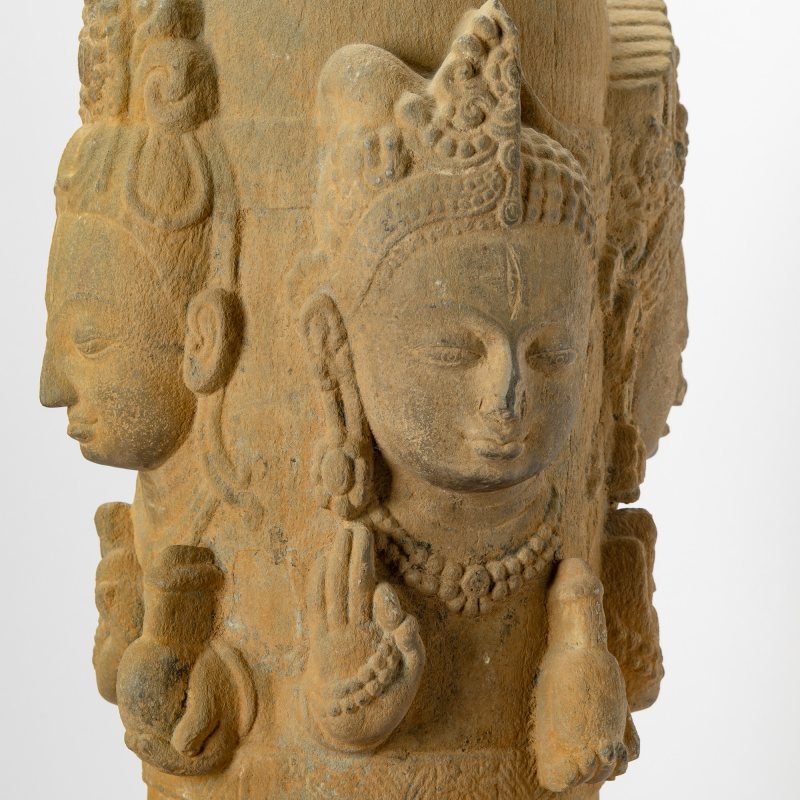 A Rare Nepalese Carved Stone Chaturmukha Lingam - 图7