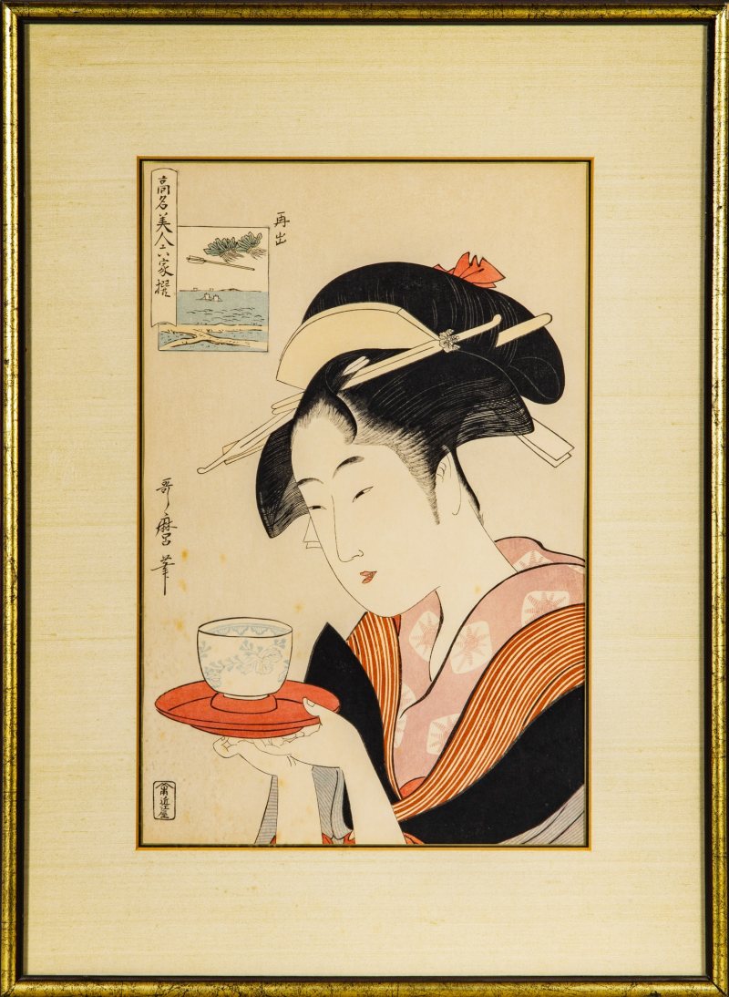 A Pair of Japanese Utamaro School Woodblock Prints - 图2