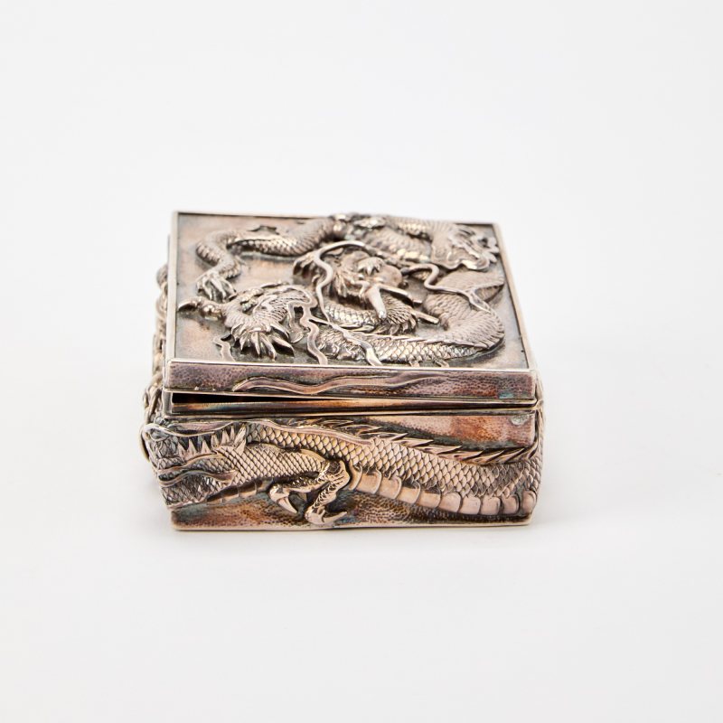 A Japanese Export Silver 'Dragon' Box - 图3