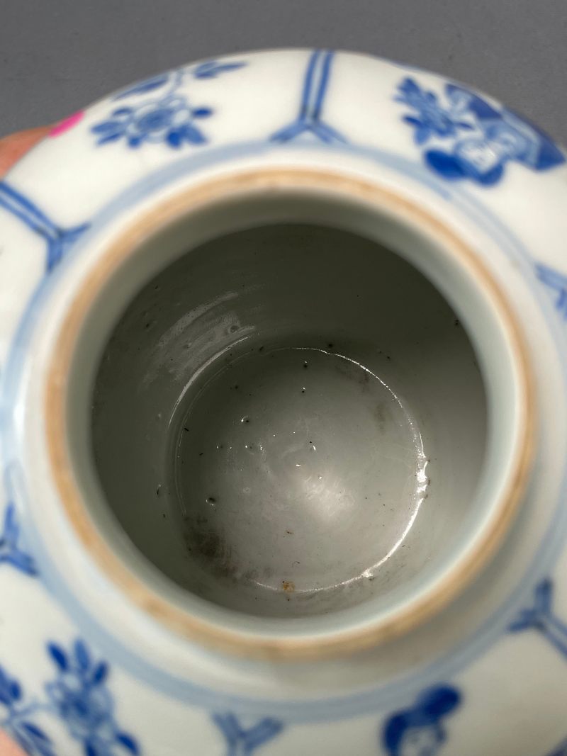 清光绪 青花仕女图盖罐 - 图18