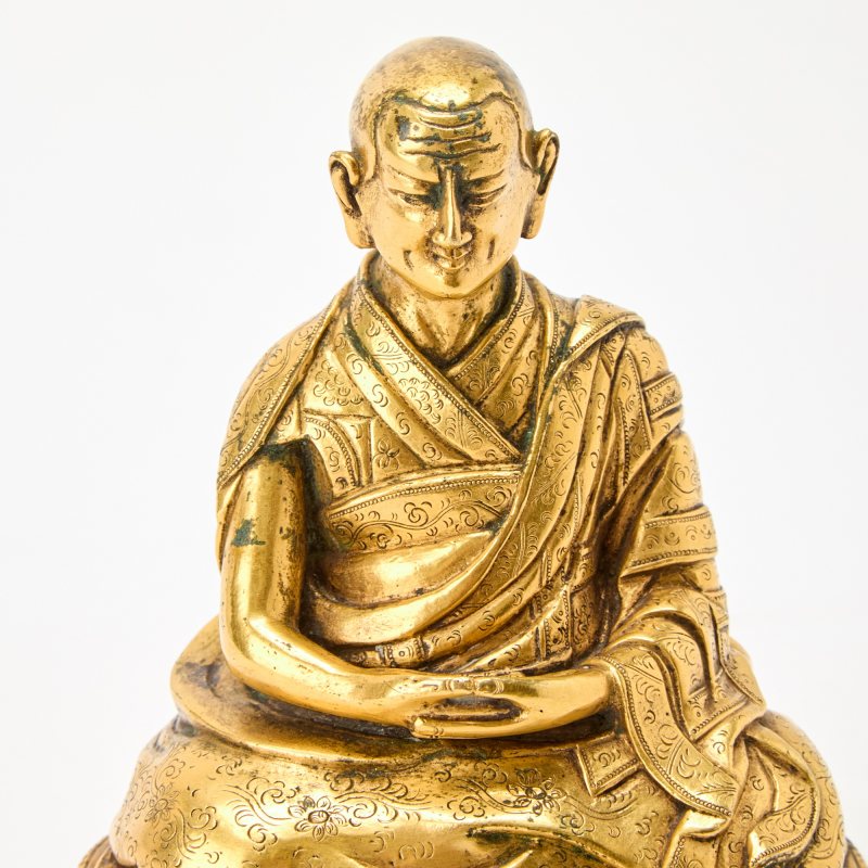 A Tibetan Gilt Bronze Figure of Lama - 图4