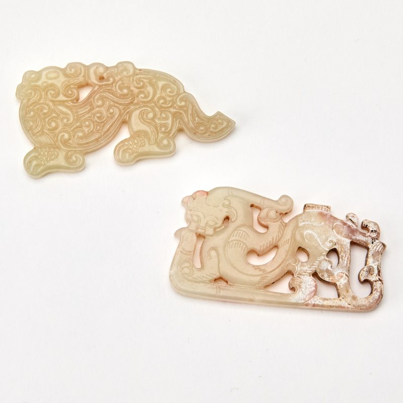 Two Chinese Archaistic Jade Carvings