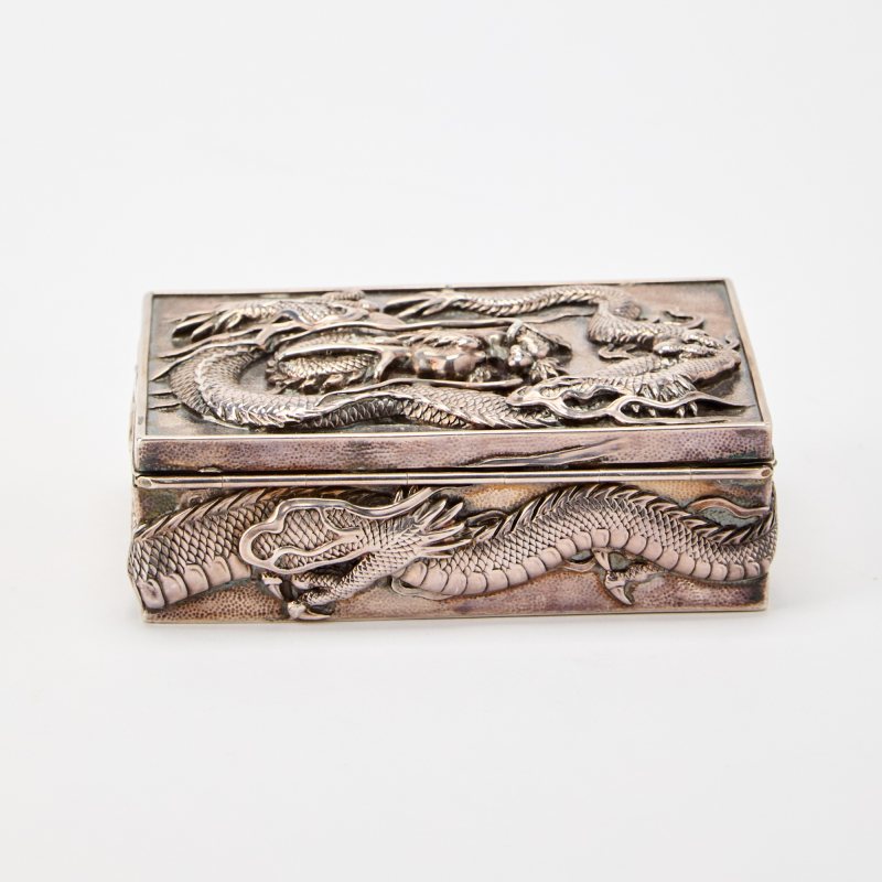 A Japanese Export Silver 'Dragon' Box - 图4