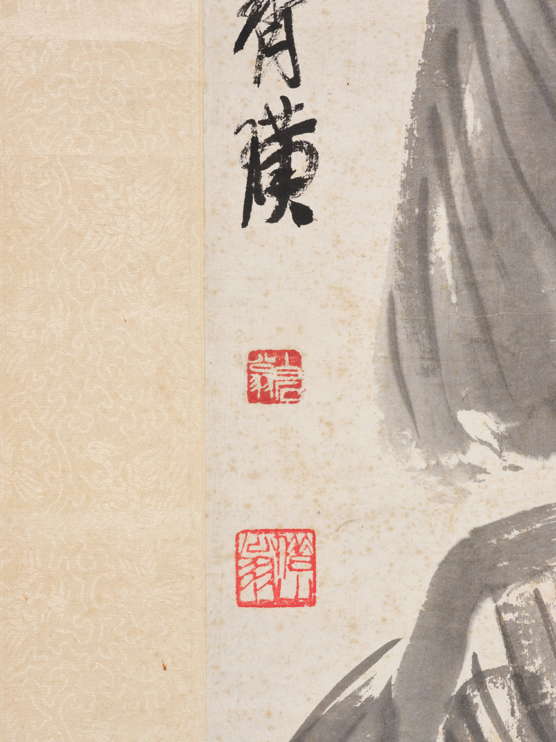 齐白石 1932年作  芭蕉墨菊 - 图5
