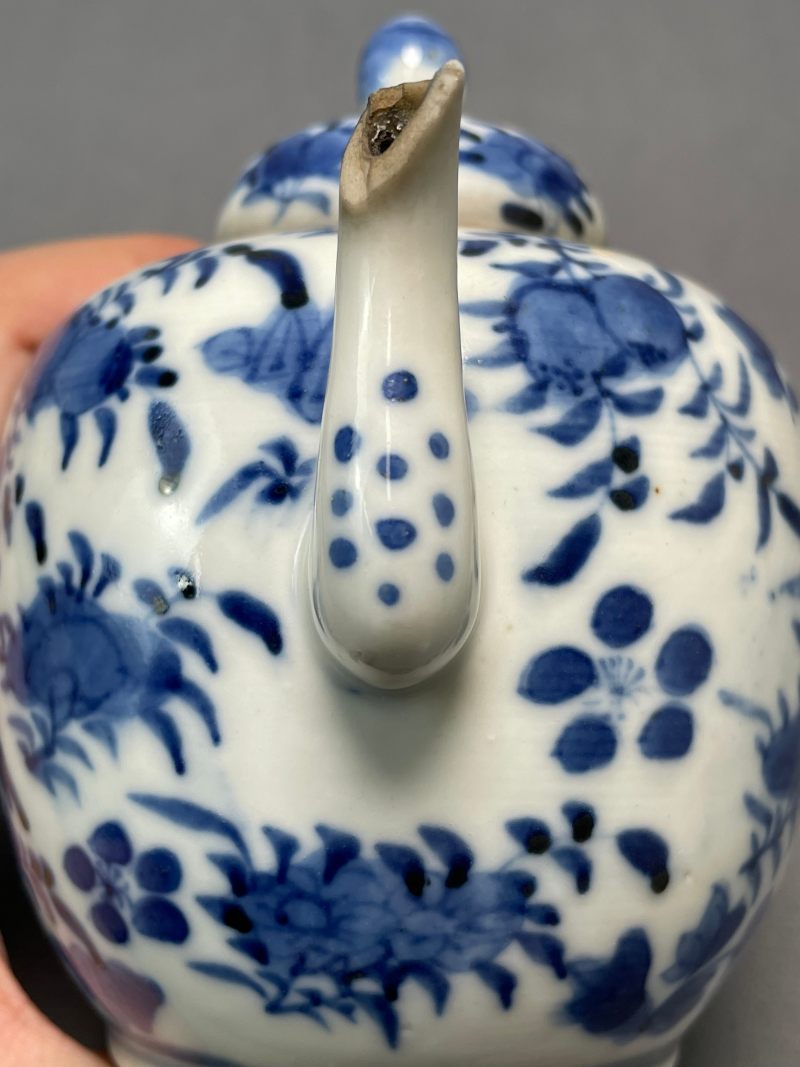 清光绪 青花花鸟纹茶壶 - 图18