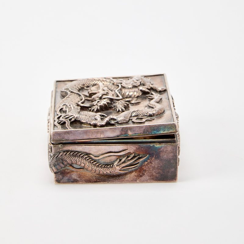 A Japanese Export Silver 'Dragon' Box - 图5
