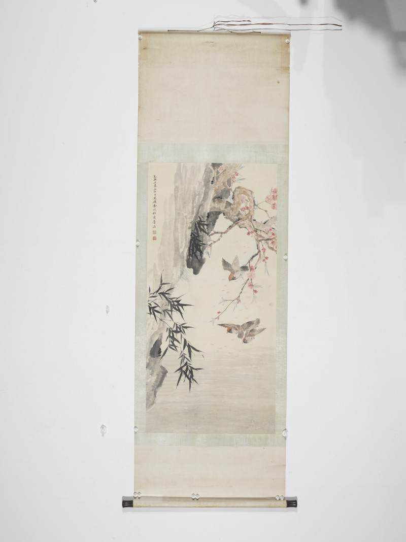 金城 1925年作 仿边鲁梅竹麻雀图 - 图2