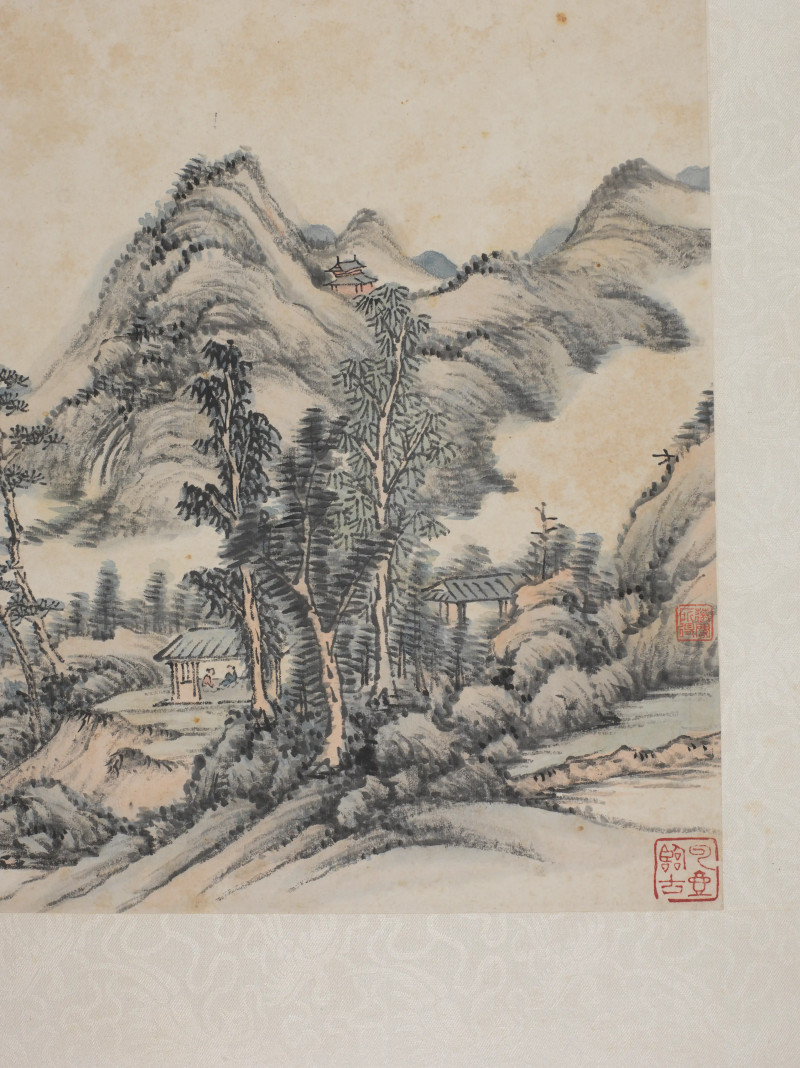 顾沄 1888年画*1989年书 山水八屏 - 图19