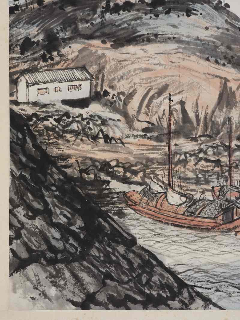 陆俨少 1962年作  雷州青年运河 - 图7