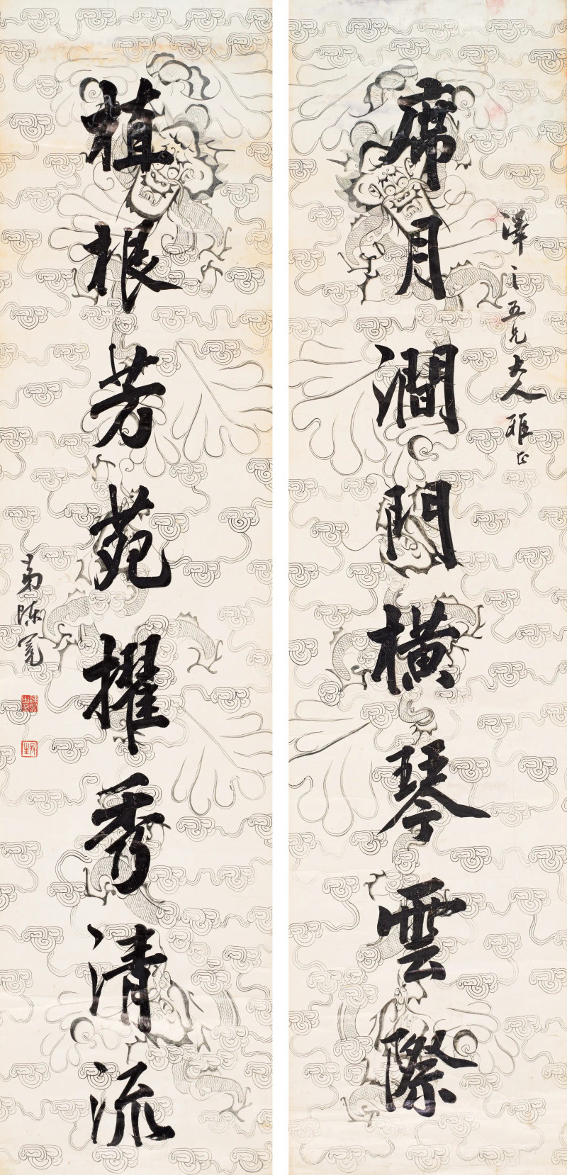 陈冕  楷书八言联
