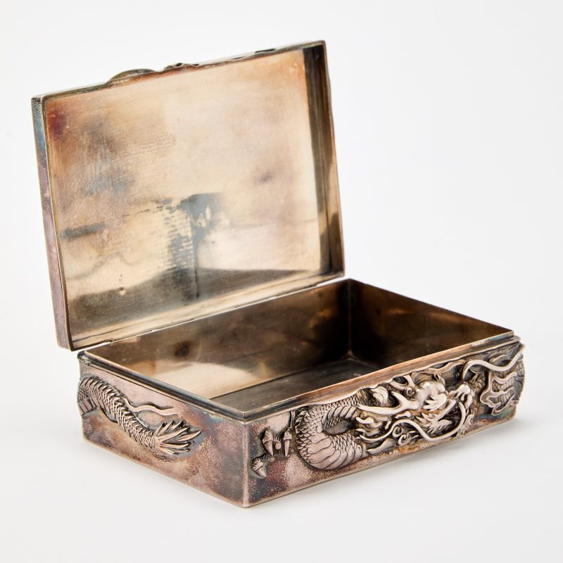 A Japanese Export Silver 'Dragon' Box - 图6