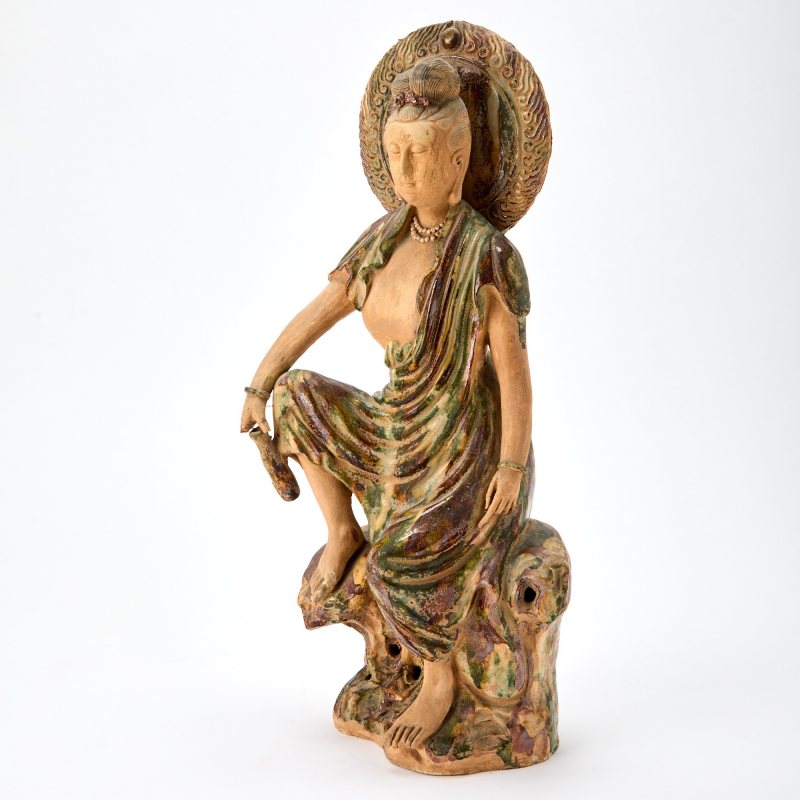 A Chinese Glazed Tilework Figure of Guanyin - 图3