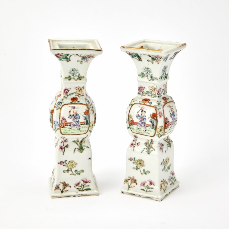 A Chinese Enameled Porcelain Five-Piece Miniature Garniture - 图2