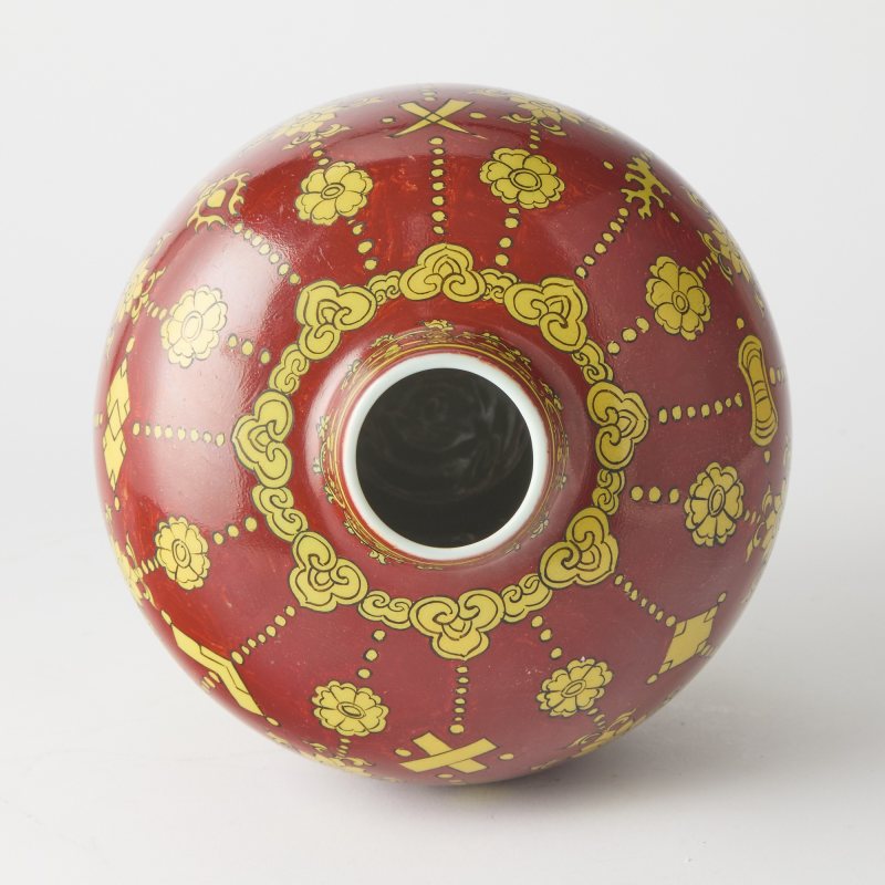A Chinese Ming-Style Red and Yellow Glazed Porcelain Jar - 图5