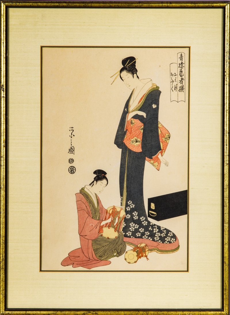 A Pair of Japanese Utamaro School Woodblock Prints - 图6