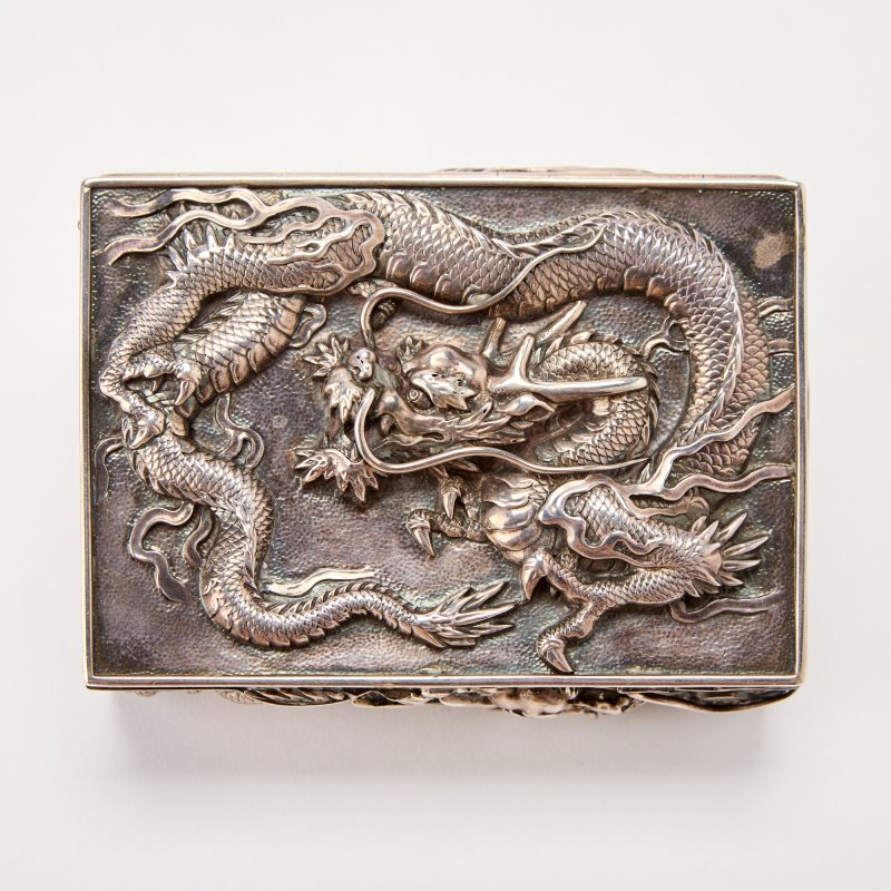 A Japanese Export Silver 'Dragon' Box - 图7