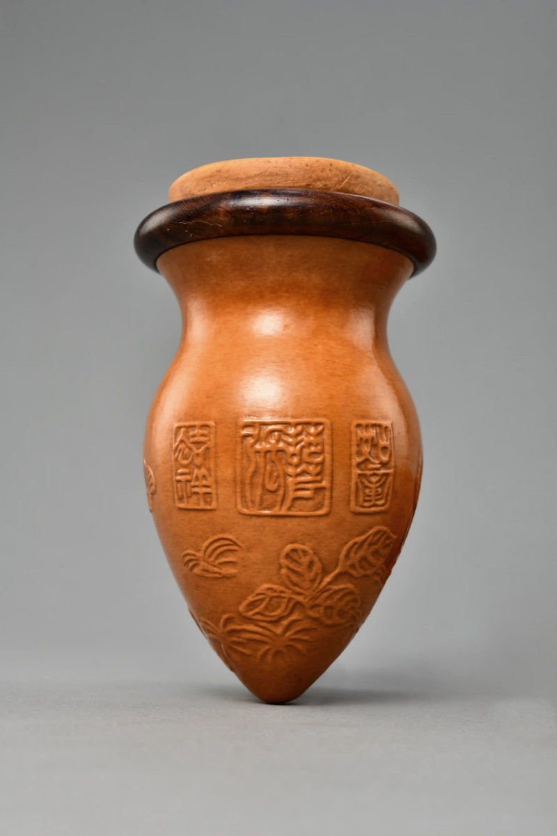 现代、近代、现代 花模鸡心蝈蝈葫芦、素模棒子蝈蝈葫芦、素模棒子蝈蝈葫芦一组三只 - 图2