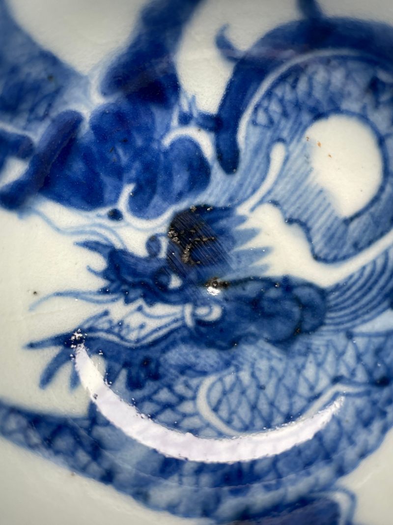 清中期 青花过墙龙纹茶园 - 图16