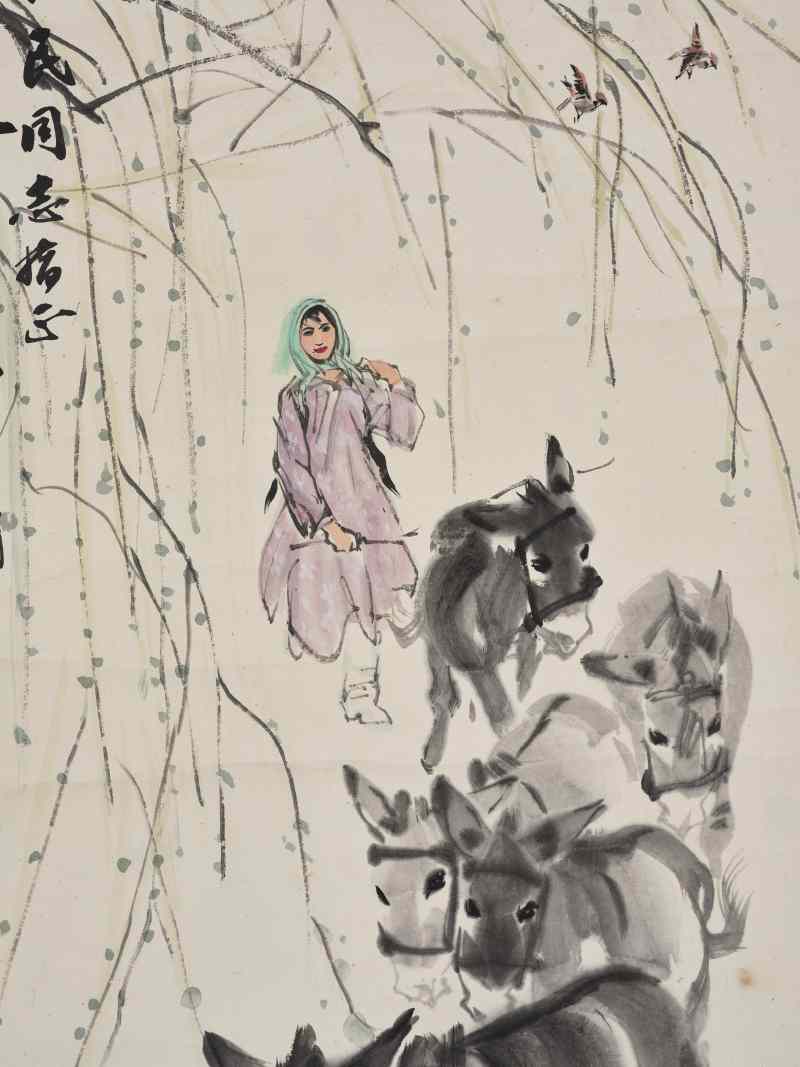 黄胄 1973年作 春风先绿杨柳梢 - 图4