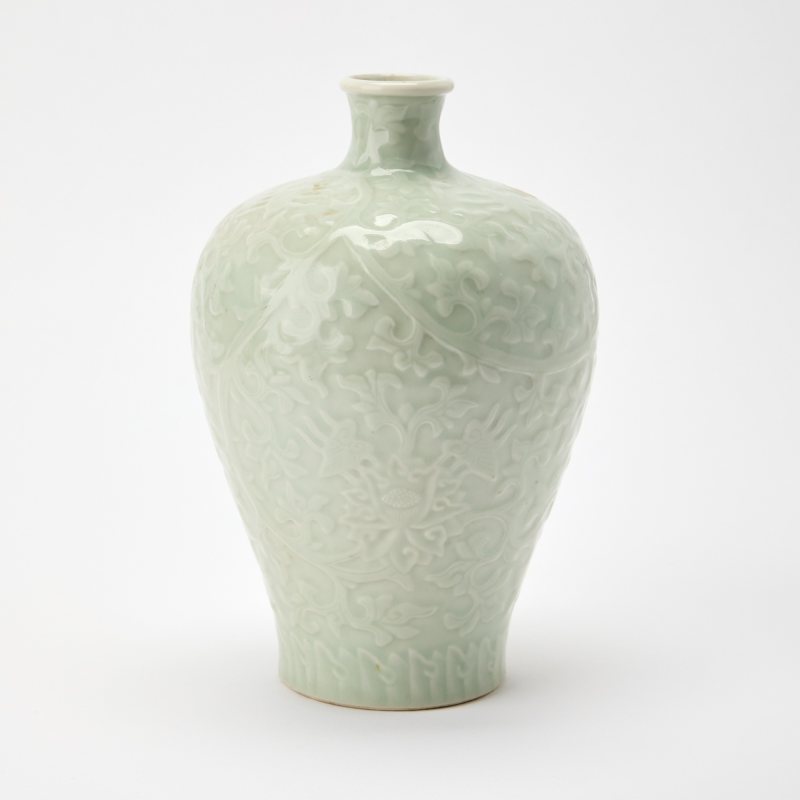 A Chinese Celadon Glazed Porcelain Vase, Meiping
