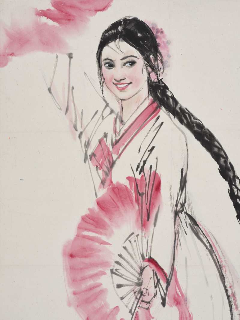 黄胄 1976年作  朝鲜舞 - 图8