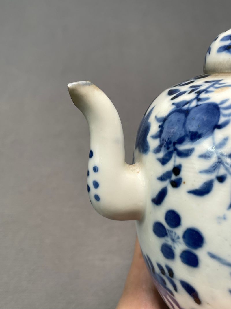 清光绪 青花花鸟纹茶壶 - 图20