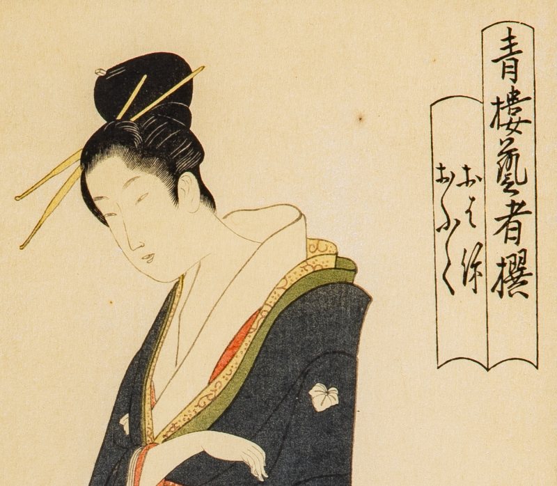 A Pair of Japanese Utamaro School Woodblock Prints - 图8