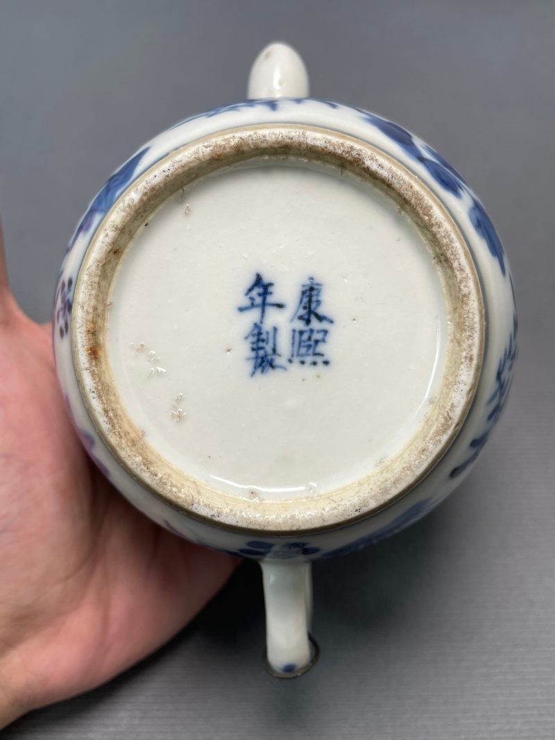 清光绪 青花花鸟纹茶壶 - 图21