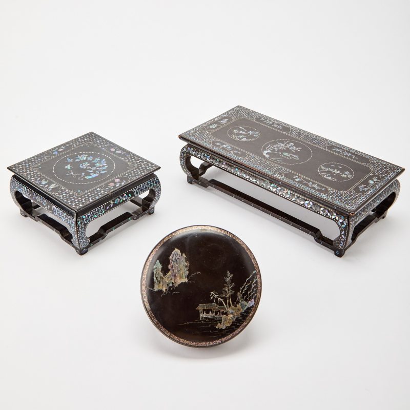 A Japanese Chinese-Style Shell-Inlaid Black Lacquer Box - 图1
