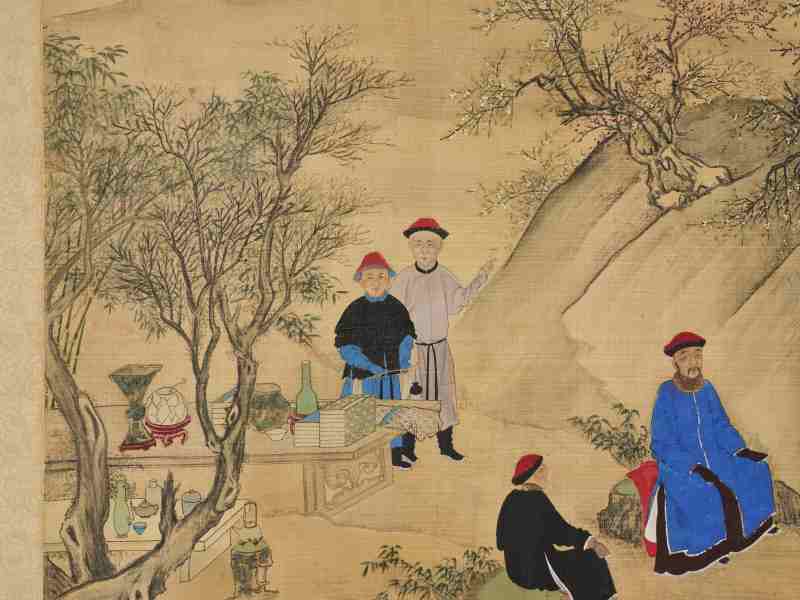 张淮、施静  十二月行乐图卷 - 图17