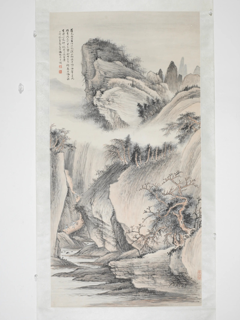 冯超然 1927年作 仿北苑山水 - 图3