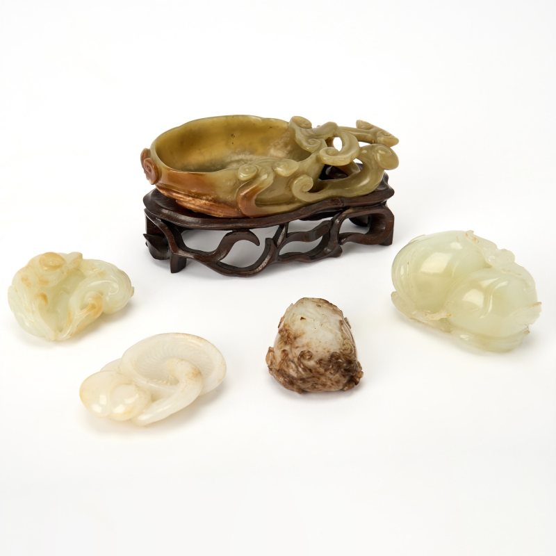 A Group of Chinese Carved Jade Articles