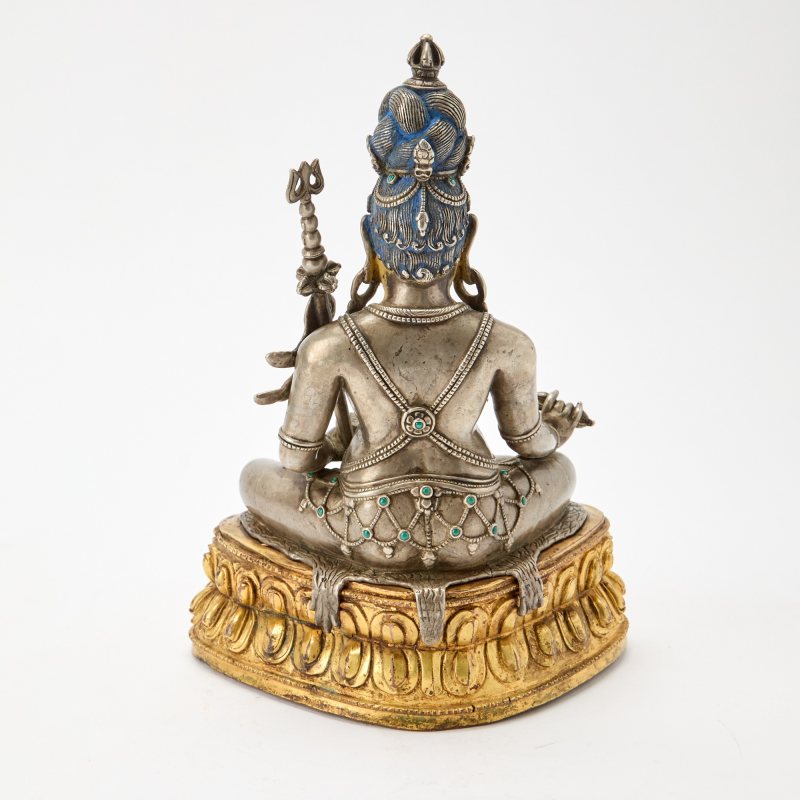 A Large and Rare Tibetan Parcel Gilt Mixed Metal Alloy Figure of Tsangnyon Heruka - 图3
