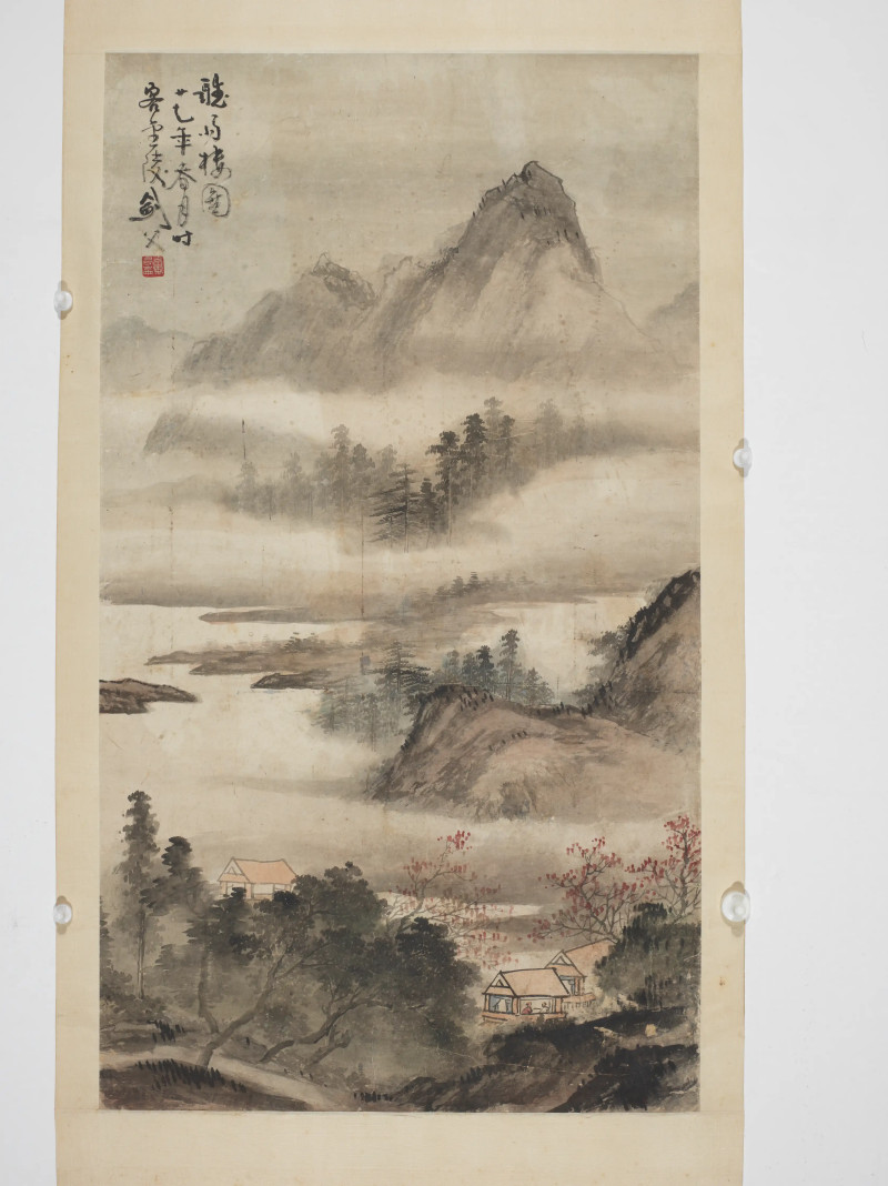 高剑父 1938年作 听雨楼图 - 图3